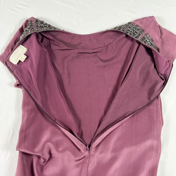 Nicole Miller Artelier Silk Shift Mini Dress M Beaded Retro Indie Maximalist Y2K - Picture 11 of 13